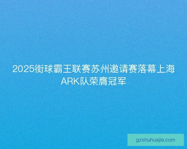 2025街球霸王联赛苏州邀请赛落幕上海ARK队荣膺冠军