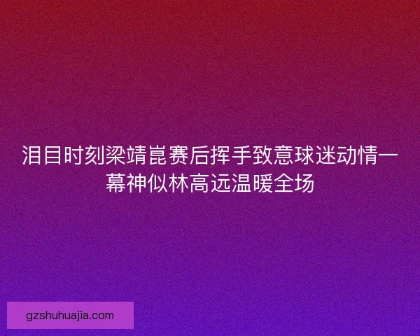 泪目时刻梁靖崑赛后挥手致意球迷动情一幕神似林高远温暖全场