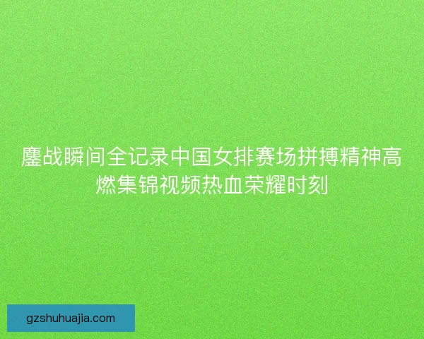 鏖战瞬间全记录中国女排赛场拼搏精神高燃集锦视频热血荣耀时刻