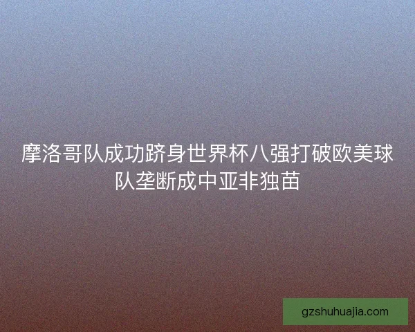 摩洛哥队成功跻身世界杯八强打破欧美球队垄断成中亚非独苗 摩洛哥队成功跻身世界杯八强打破欧美球队垄断成中亚非独苗