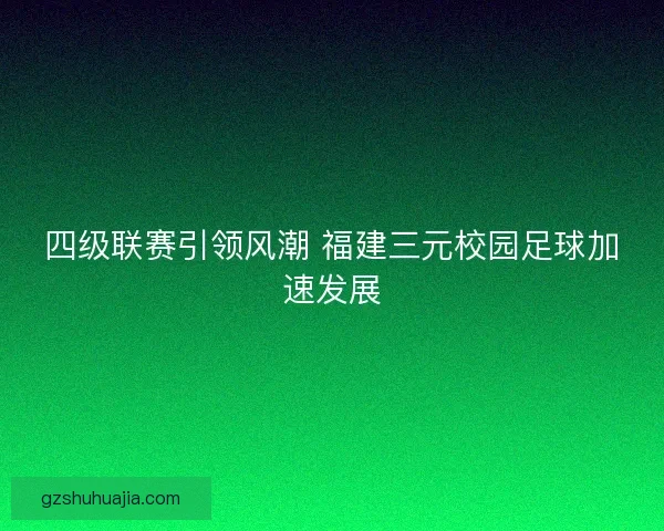 四级联赛引领风潮 福建三元校园足球加速发展